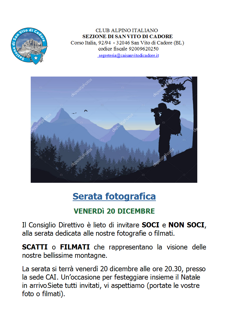CAI - Sez.San Vito di Cadore - Serata Fotografica
