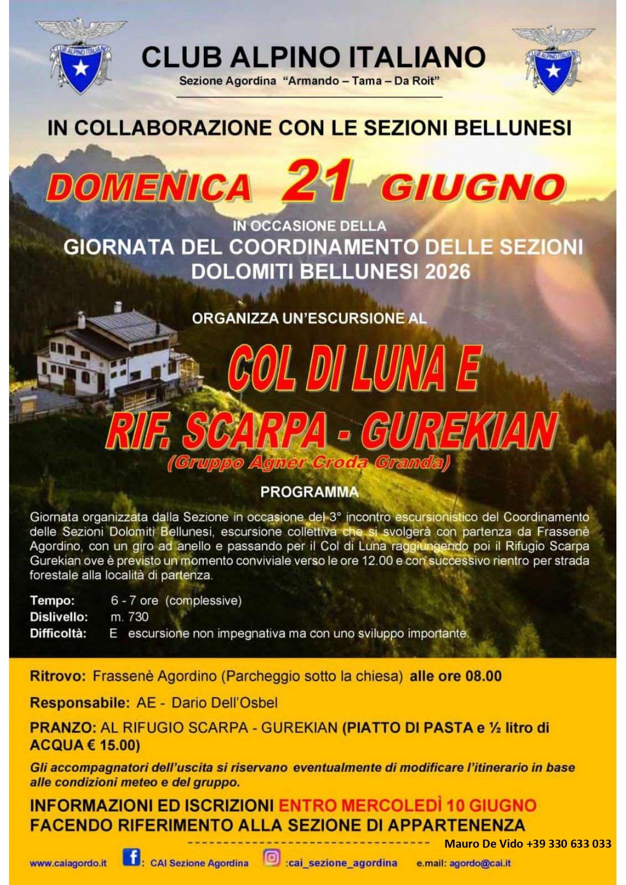 CAI - Giornata Coordinamento Sezioni Dolomiti Bellunesi 2026